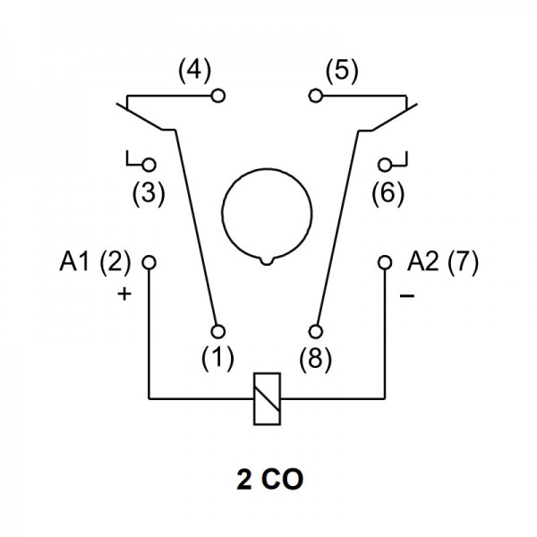 Rele 24VDC 2 X10A ,8 pin ELMARK - RELMK2P-24DC