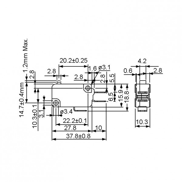 Mikroprekidač 16A 250V  NO NC  - PREMI16EV