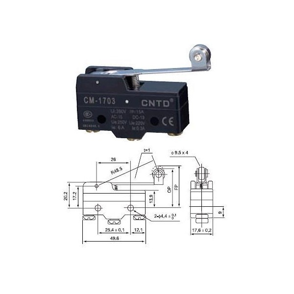 Mikroprekidač16A 250V  CM1703 - PREMICM1703