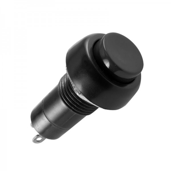 Prekidač okrugli 3A/250V, crni fi=12mm - PRET1CN