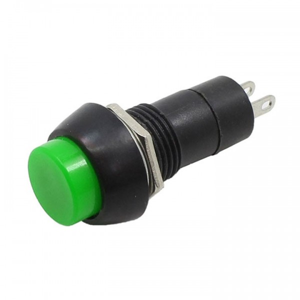Prekidač okrugli 3A/250V, zeleni fi=12mm - PRET1ZE