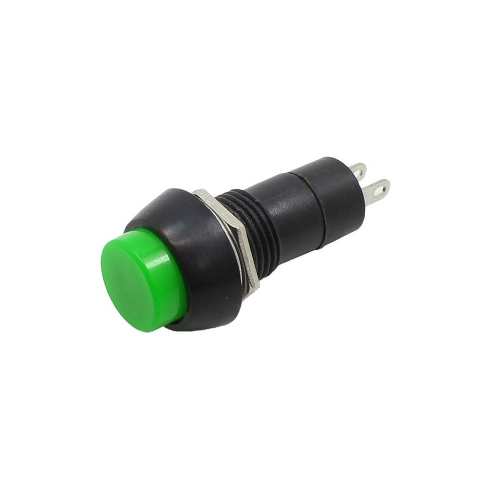 Prekidač okrugli 3A/250V, zeleni fi=12mm - PRET1ZE
