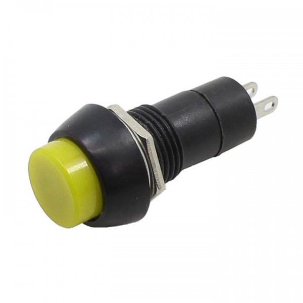 Prekidač okrugli 3A/250V, žuti, fi=12mm - PRET1ZU