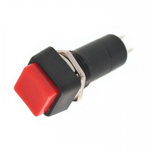 Prekidač kvdratni 3A/250V, crveni fi=12mm - PRET2CR