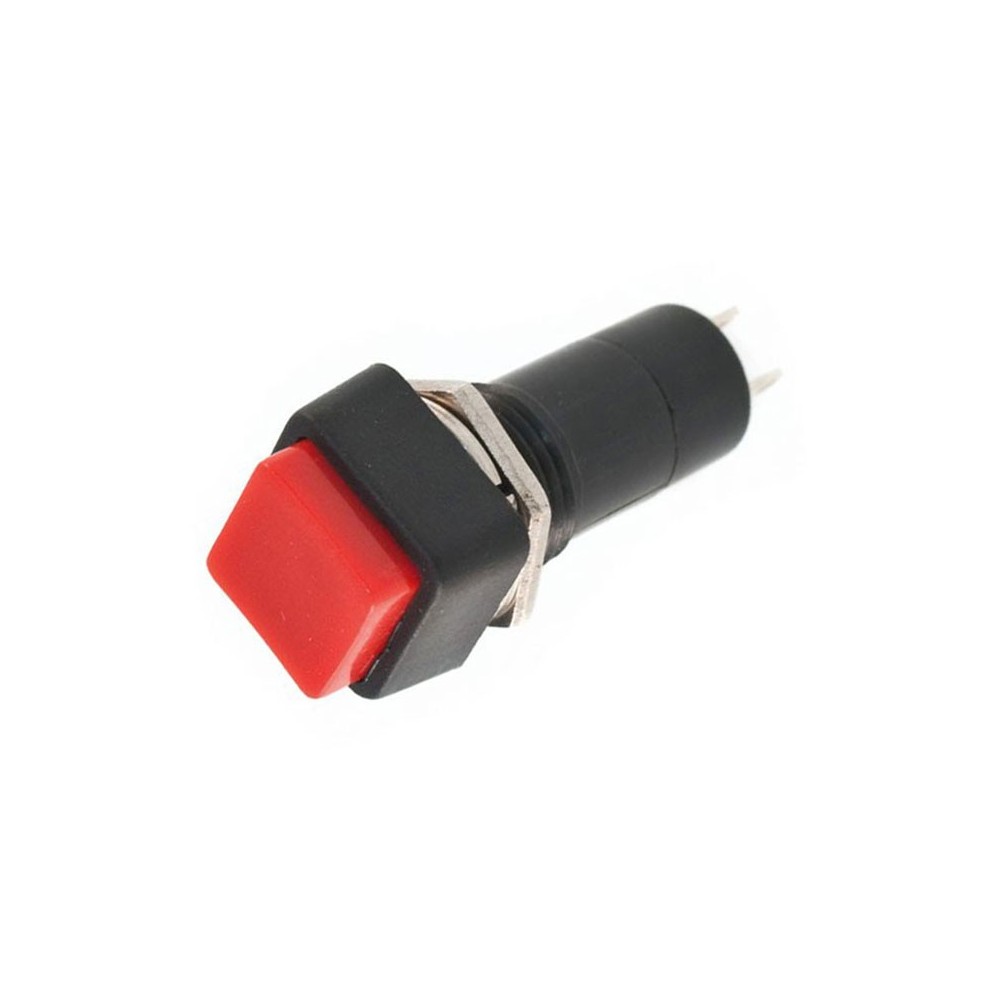 Prekidač kvdratni 3A/250V, crveni fi=12mm - PRET2CR