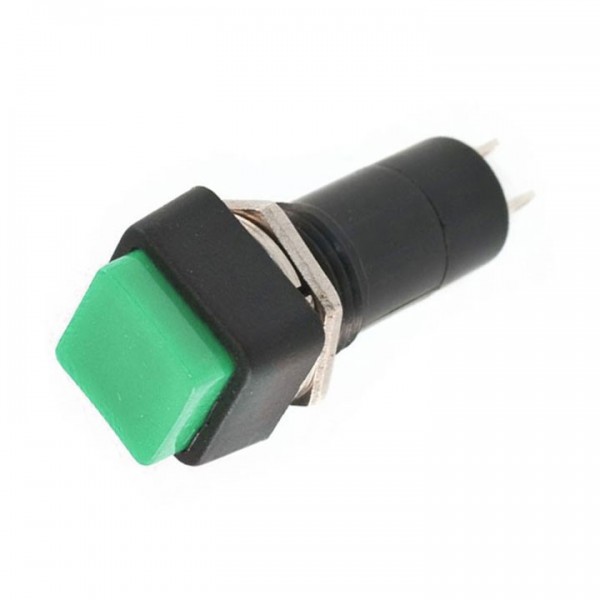 Prekidač kvdratni 3A/250V, zeleni, fi=12mm - PRET2ZE