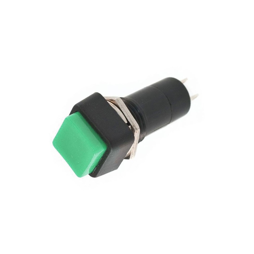 Prekidač kvdratni 3A/250V, zeleni, fi=12mm - PRET2ZE