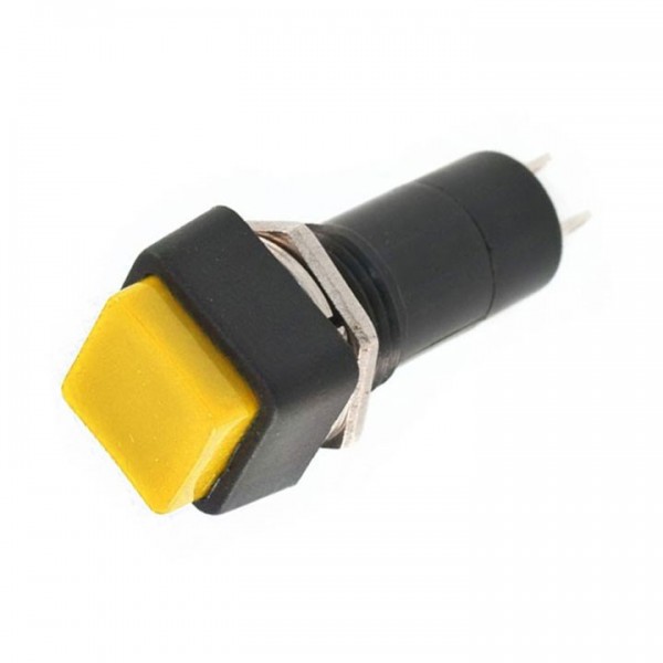 Prekidač kvdratni 3A/250V, žuti, fi=12mm - PRET2ZU