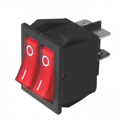 Prek.uni. dupli 15A/250VAC (1-0) crveni