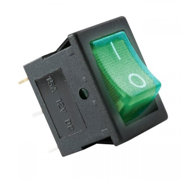 Prek.uni.mini 1x15A/12V(1-O) Zelena sij. - PREUM1D