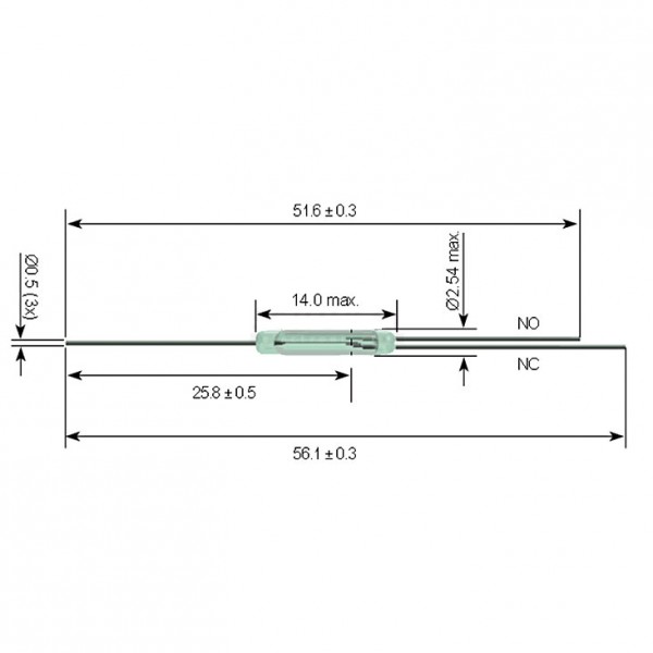 Rid kontakt 200V 0.5A 14X2,54mm NO+NC - RIDK4-1