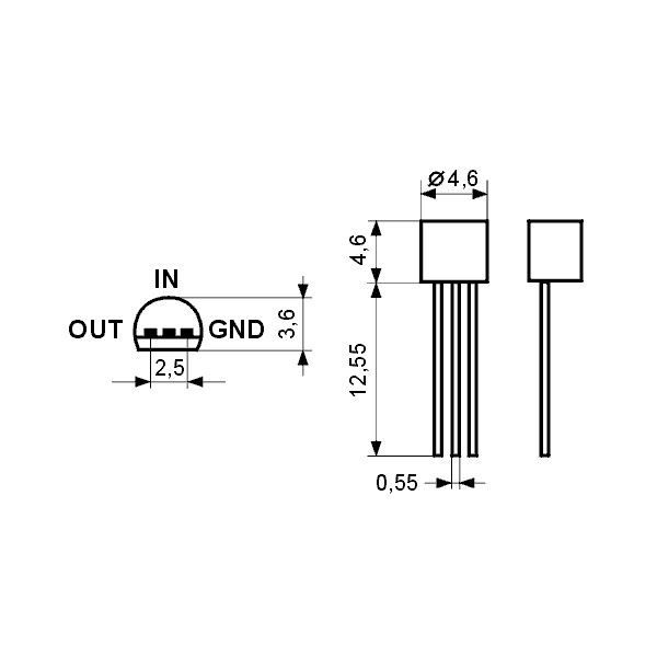 Stab.napona  -12V 0.1A,TO92 - STN79L12