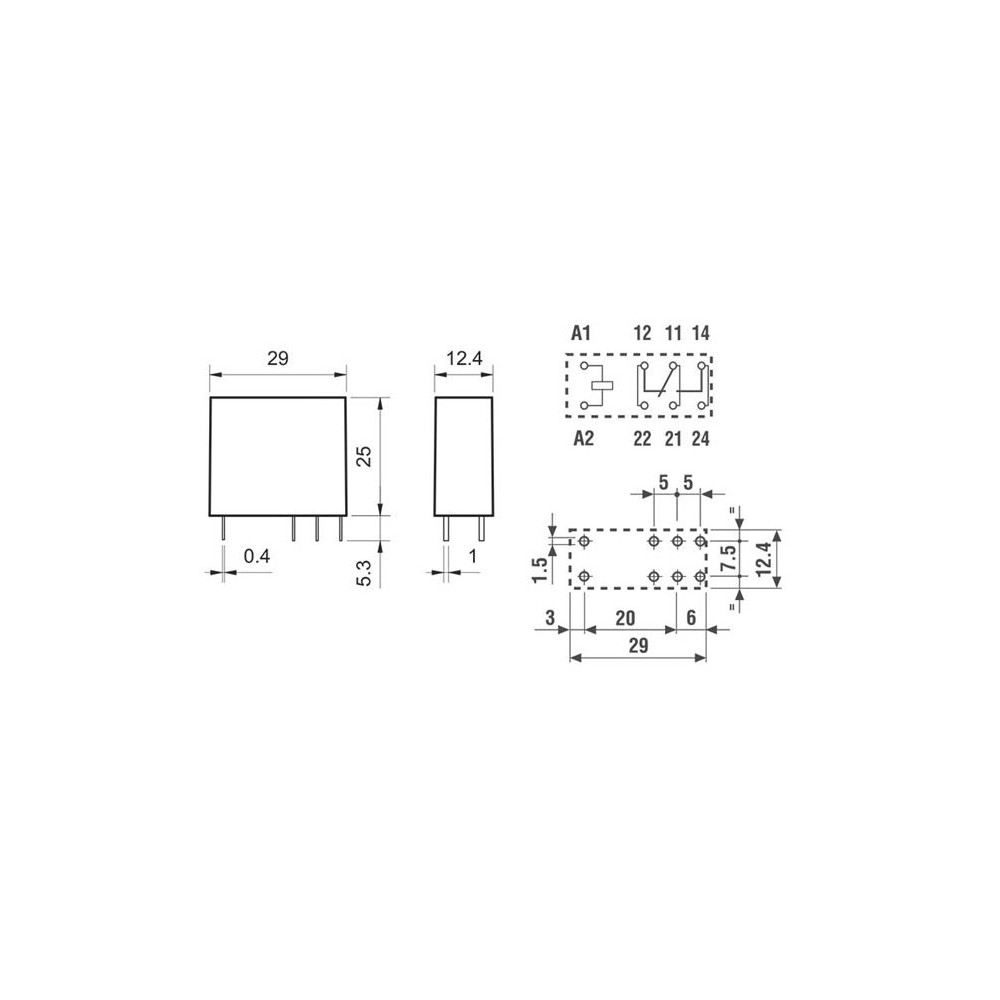 Rele Finder 1x16A 12V DC 40.61.9.012.0000 - RELF4061-12DC