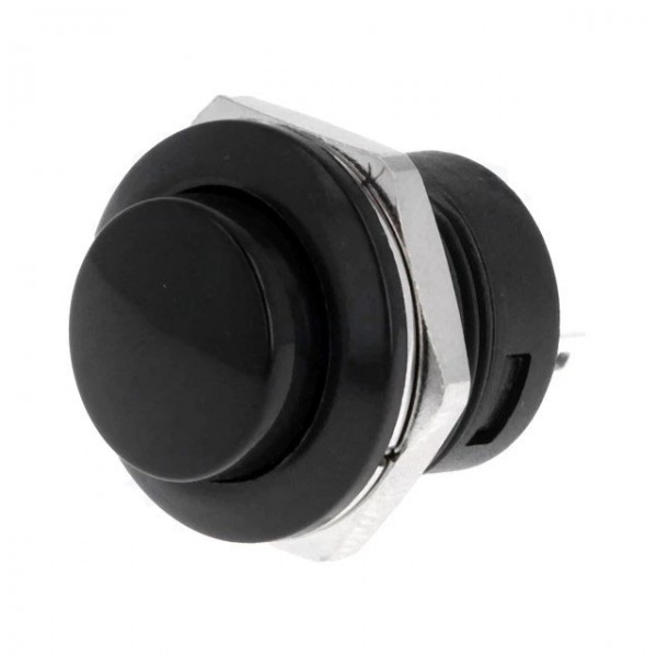 Taster okrugli 16 mm NO PS507A Crni - TAS507A-CN
