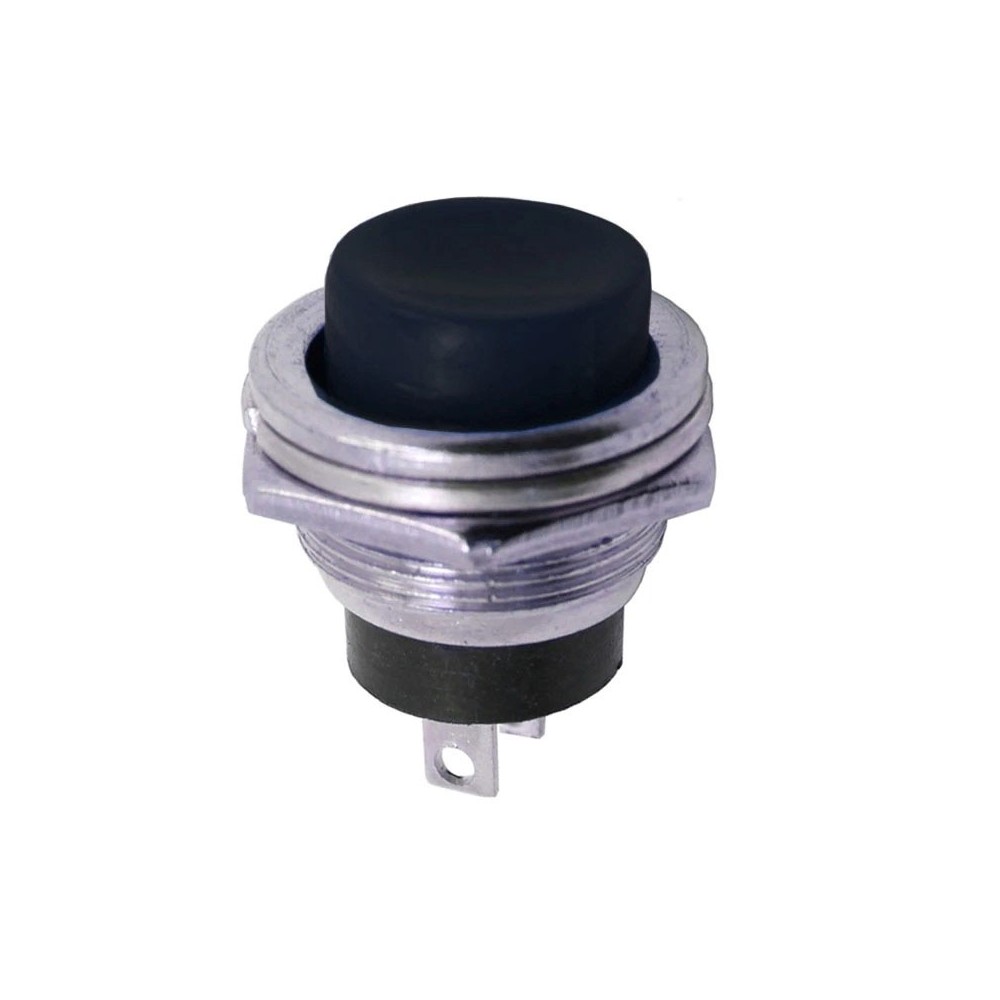 Taster metalni 3A/125V crni, fi=16mm - TAS507XCN