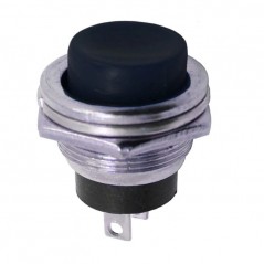 Taster metalni 3A/125V crni, fi=16mm