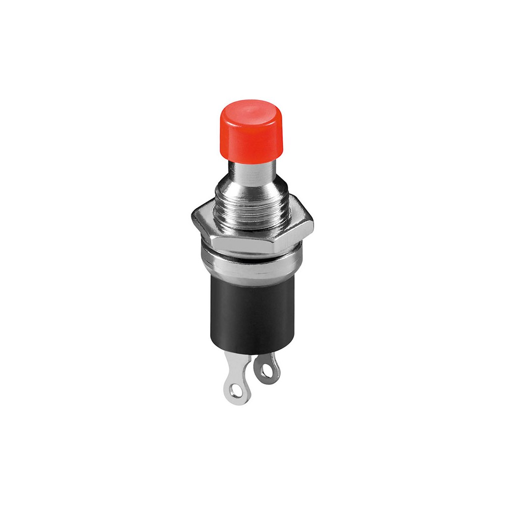 Taster mini metalni 0.5A/250V crveni, fi=7mm NO - TASMINN1-CR