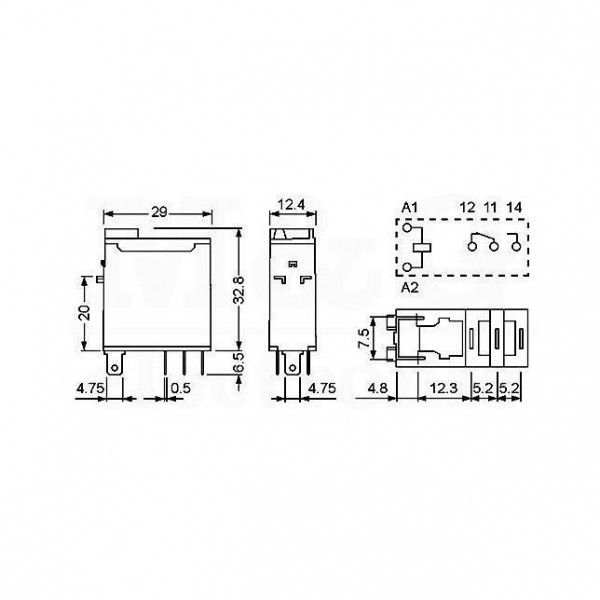 Rele FINDER 46,61,9,012  1x16A 12VDC - RELF46619-12