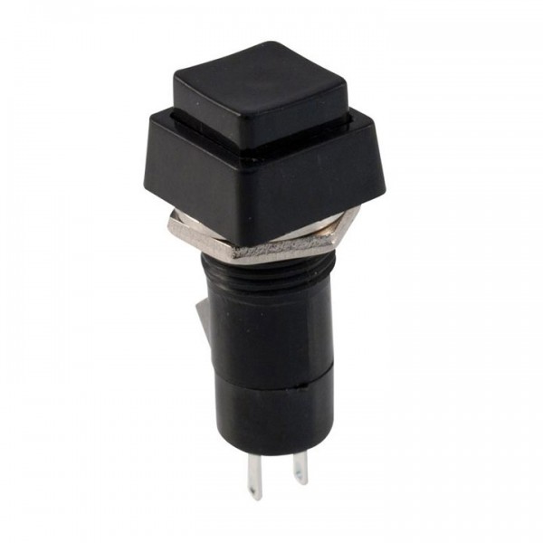 Taster kvadratni crni 250V 3A NO fi=12mm - TASPCN