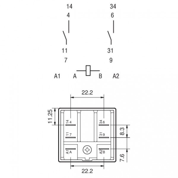 Rele FINDER 12V 2X16A 62.32.9.012.0300 - RELF6232-12VDC