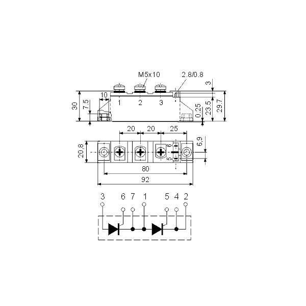Modul tir/tir 180A 1200V - TIRMCC72-12I01B