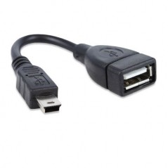 Adapter USB 2.0 AF -USB AM  mini 5 muški 0,2m OTG
