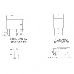 Relej U = 5VDC; 15A/120VAC; 15A/24VDC