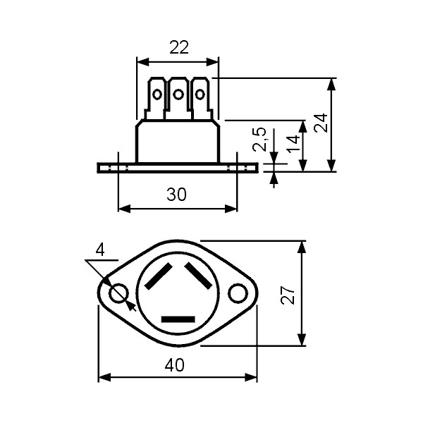 Triak 40A 700V 50mA RD91 ,ST - TKBTA40-700