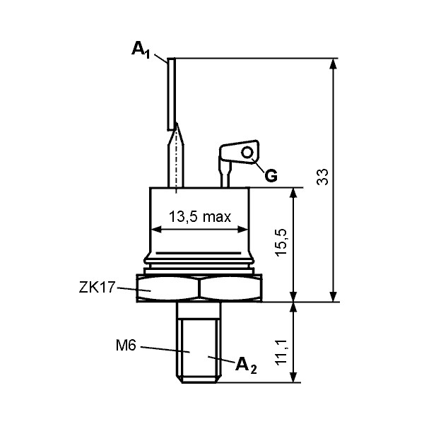 Triak 15A 400V TO48 M6 - TKKT728