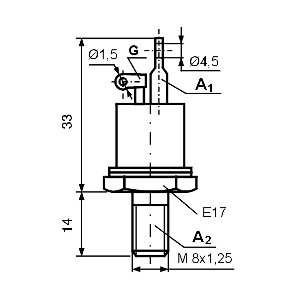 Triak 50A 900V  M8 - TKTC132-50-9