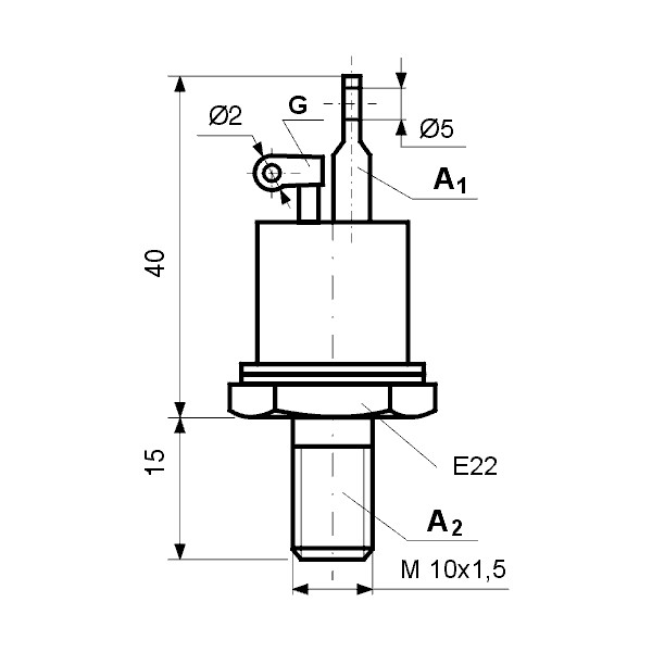 Triak 80A 900V  M10 - TKTC142-80-9