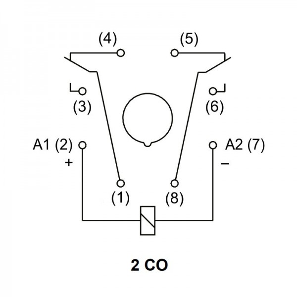 Rele R15, 24V AC 2X10A  8pin - RELR15-24VAC8