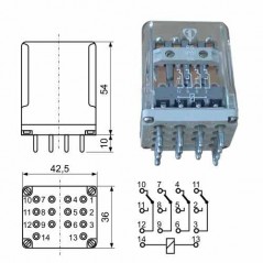 Rele 4X10A 24V DC