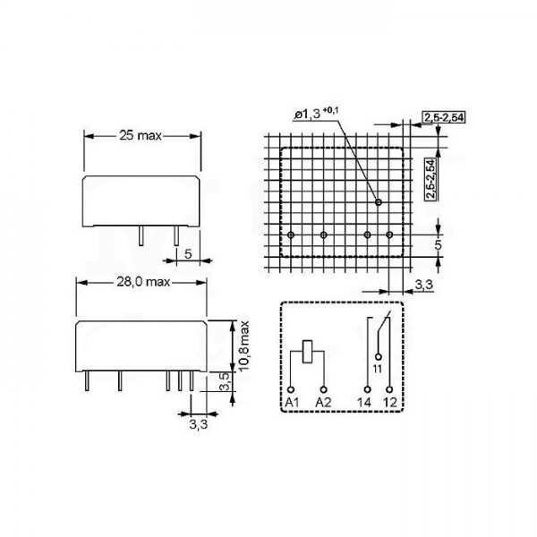 Rele 8A 24V DC RP110024 SCHRACK - RELRP110024