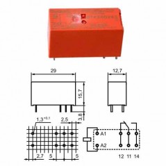 Rele 12V 1X16A 360R SCH,NO/NC