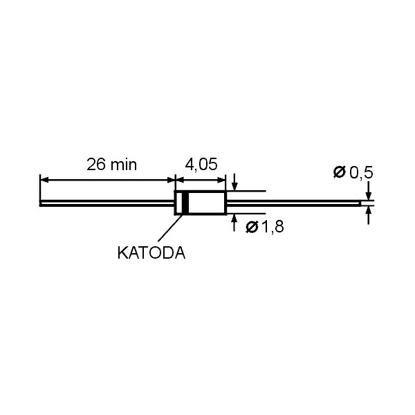 Z-Dioda 0.5W 3.6V DO35 - DIOZF3.6