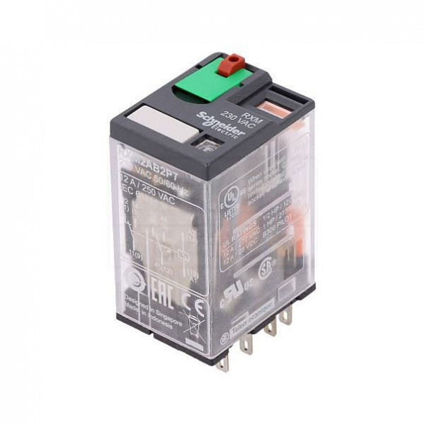 Rele Schneider RXM2AB2P7 2xU 12A 230V AC - RELRXM2AB2P7