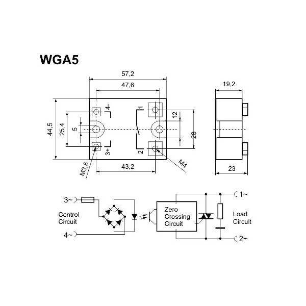 Solid state rele+ZC 3-32VDC /25A 280VAC - RELSS1