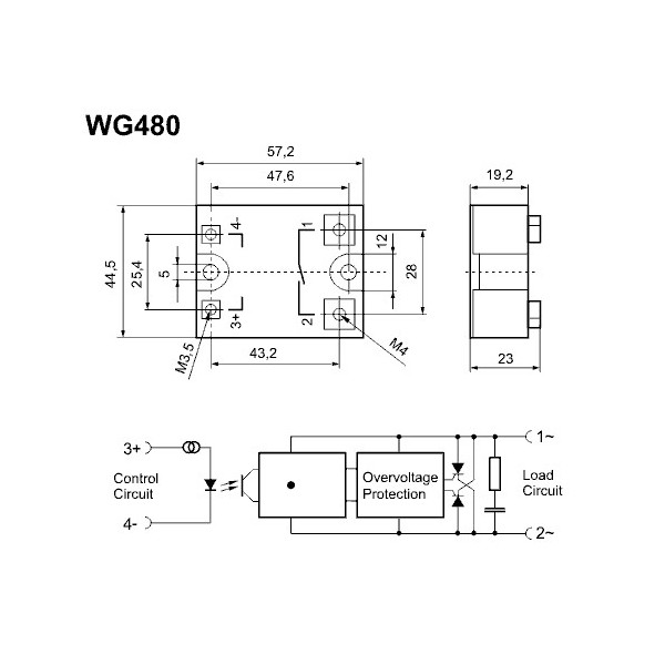 Solid state rele+ZC 3-32VDC/ 25A 480VAC - RELSS3