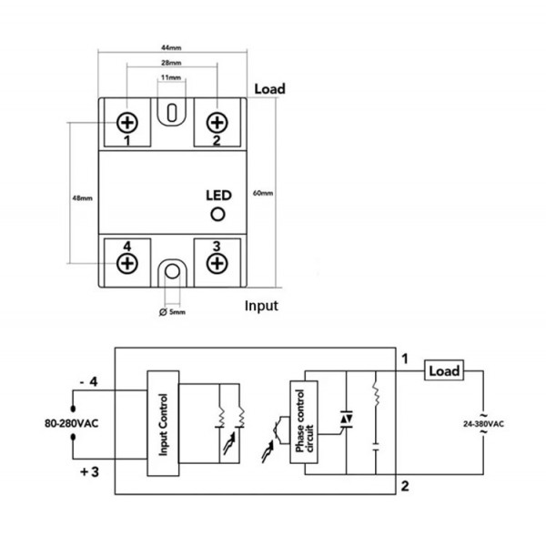 SSR 40A 380V AC,3-32V DC - RELSSR40DA