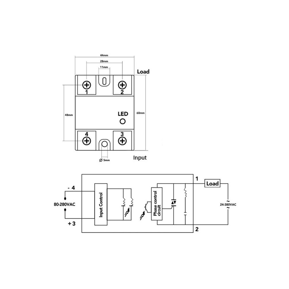 SSR 40A 380V AC,3-32V DC - RELSSR40DA