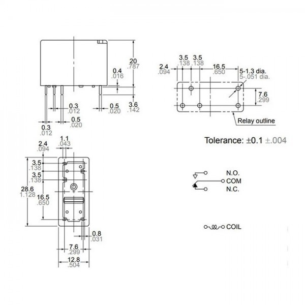 Relej JW1FSN (12V, 10A, 1xM+R) - RELJW1FSN-12