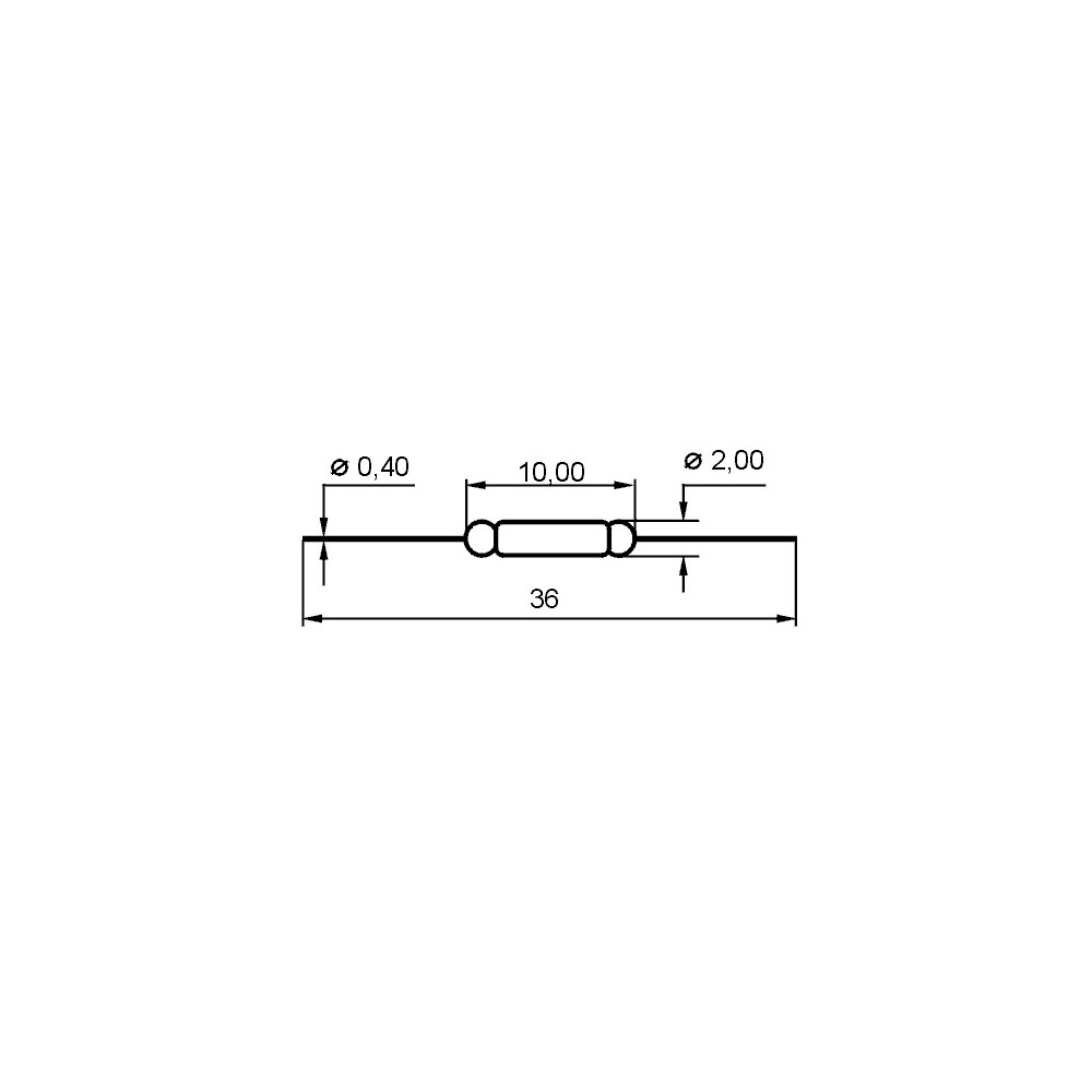 Rid kontakt 200V 10W, 0,5A 2X10mm NO - RIDK1