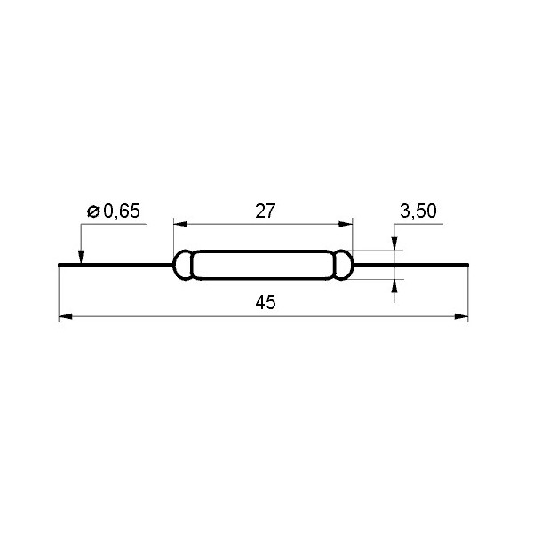 Rid kontakt 220V 1A 27X3,5mm NO - RIDK3