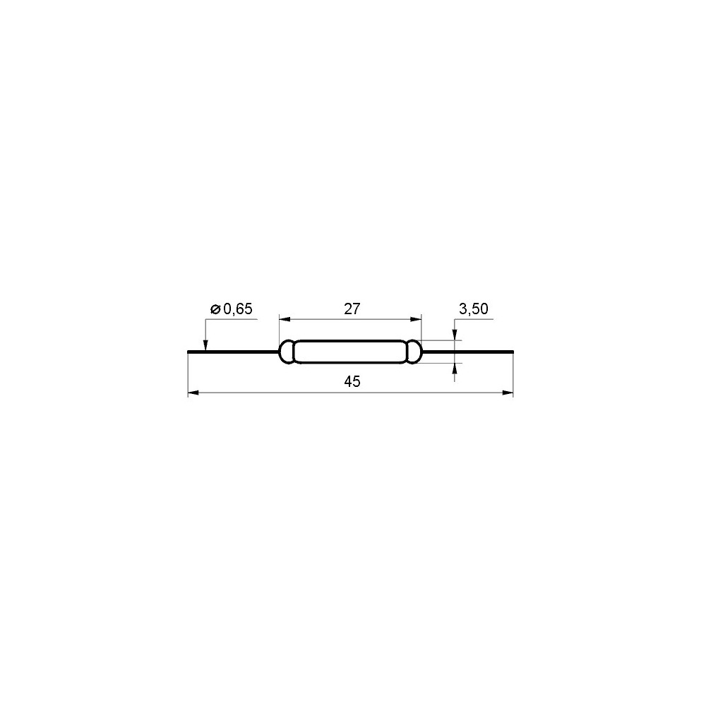 Rid kontakt 220V 1A 27X3,5mm NO - RIDK3
