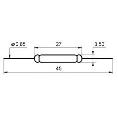 Rid kontakt 220V 1A 27X3,5mm NO