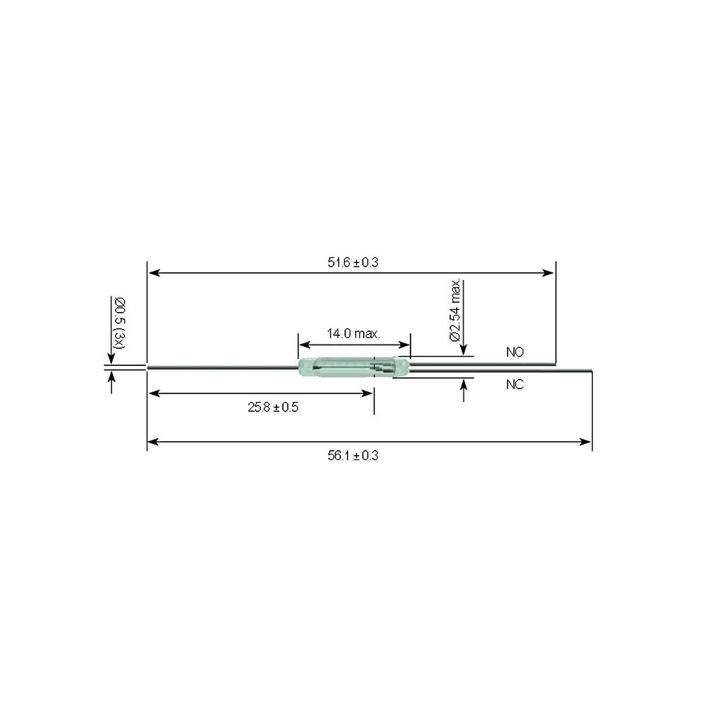 Rid kontakt 200V 0.5A 14X2,54mm NO+NC - RIDK4-1