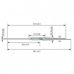 Rid kontakt 200V 0.5A 14X2,54mm NO+NC