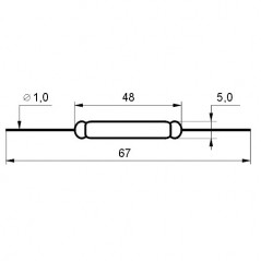 Rid kontakt 300V 3A 5X48mm NO