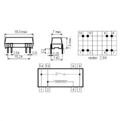 Rid rele DIP 24V 1XNO  2000R